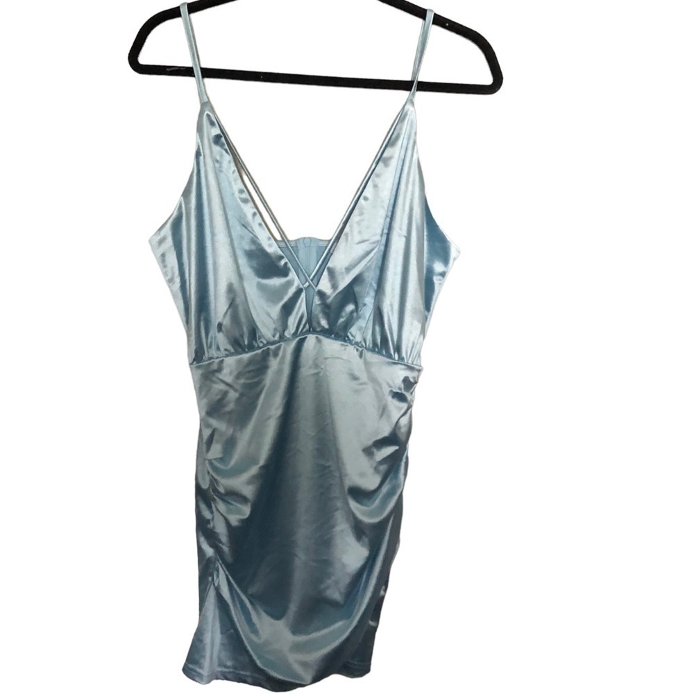 NWT Nordstrom Area Stars Metallic side ruching mini dress